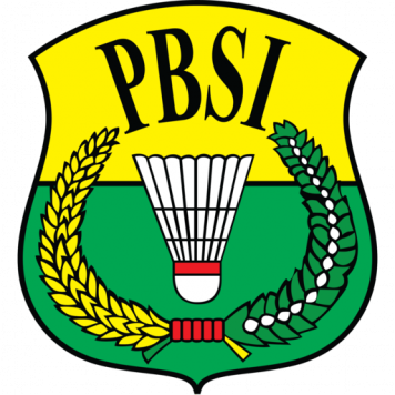 PBSI logo with Indonesian flag background