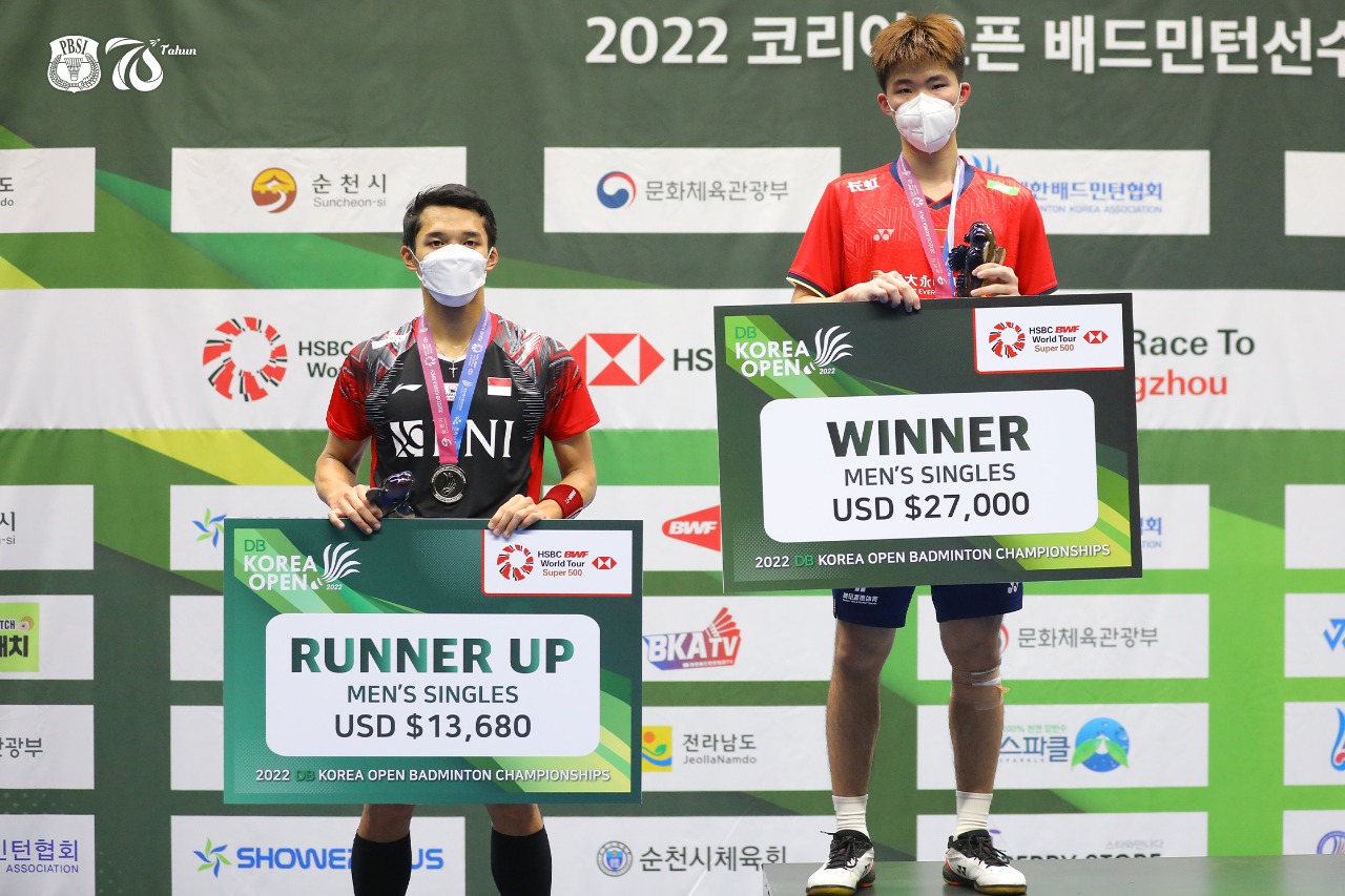 Korea Terbuka 2022 Jonatan Harus Puas Jadi Runner up